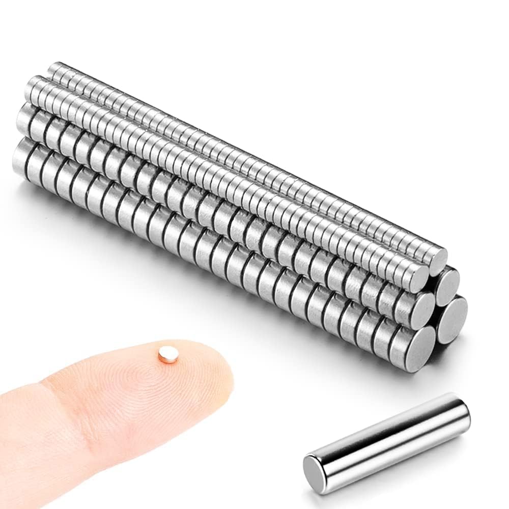 100pcs 3x1mm, 50pcs 4x2mm, 50pcs 5x2mm (Actual Size) - 200PCS Mini Magnets Combo Pack - Small Tiny Littile Thin Magnets for 3D Printing, Crafts, DIY, Refrigerator, Office and Home Projects