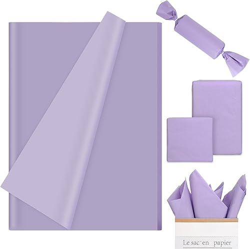 Miniatura 8 de Whaline 100 hojas de papel de seda azul polvoriento, papel de regalo azul pastel, papel de seda de color liso a granel, papel de seda para