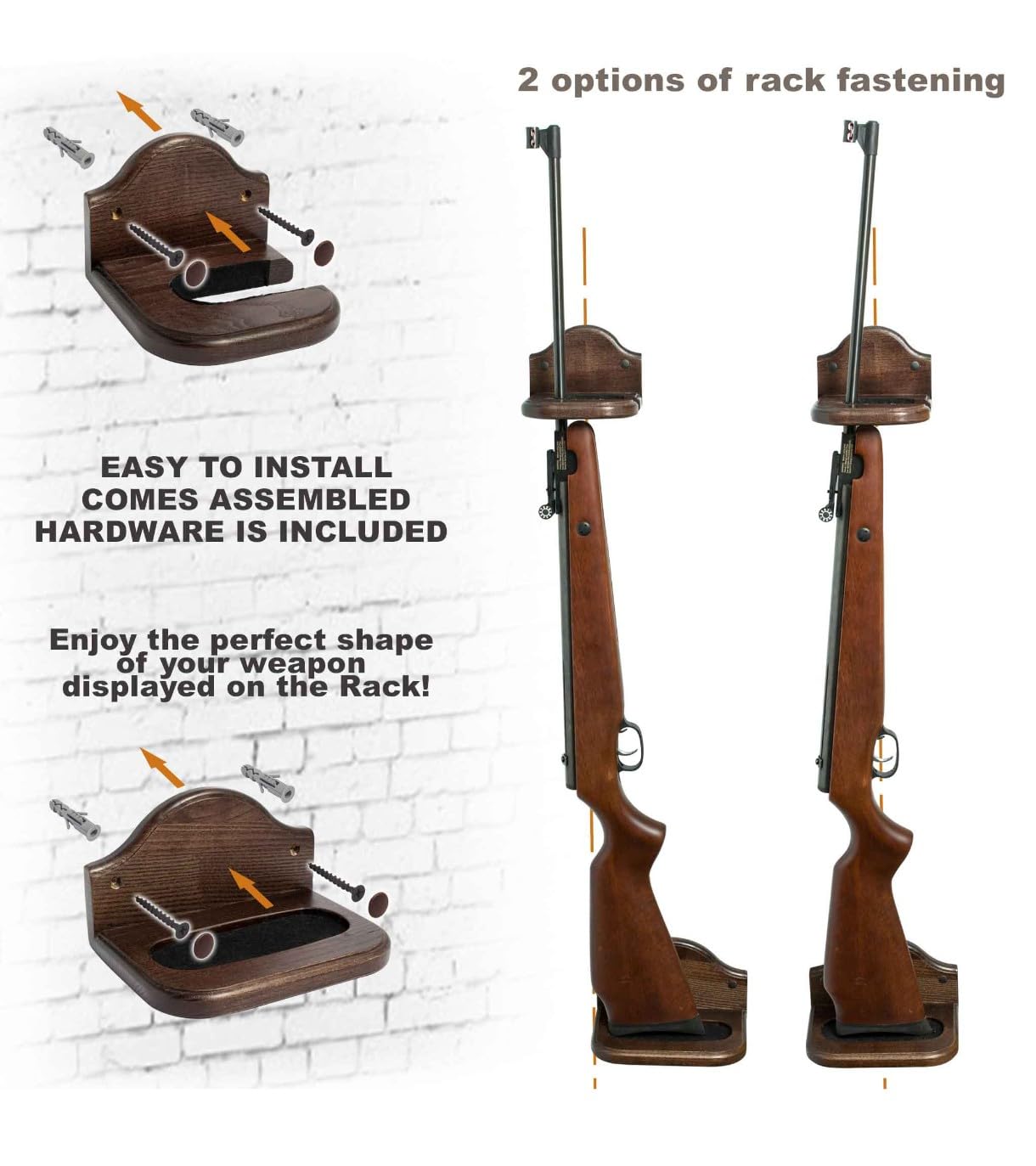 Shotgun Rack Gun Racks Pistol Display Stand Walnut Wood Gun Rack Stand ...