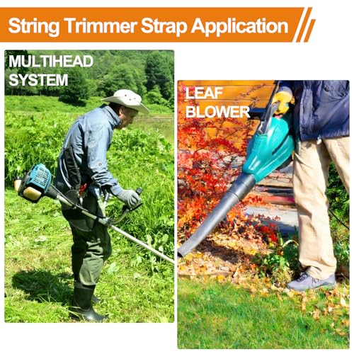 Image of Shoulder Strap for EGO String Trimmer, Leaf Blower, Multi Head System - Durable Nylon and Metal-Clip Compatible with Greenworks String Trimmer, Leaf Blower, Shrub Trimmers - Black