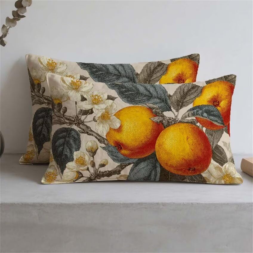 Housse de coussin jaune 60x80cm en lin imperméable pour décoration extérieure M-444