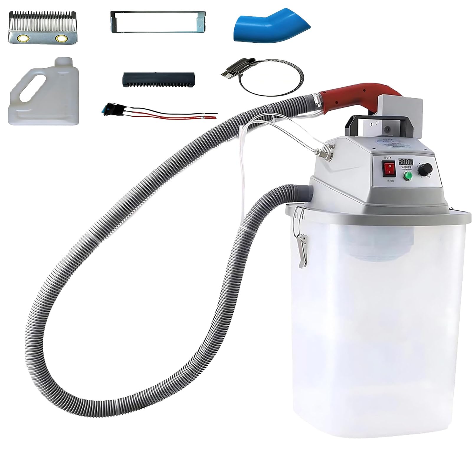 Atwynd Single Heads Electric Thread Trimmer, Automatic Fabric Thread Trimming Machine for Garment Factory, Intelligent Noise Reduction Cutting, Stepless Speed with 30L Square Bucket
