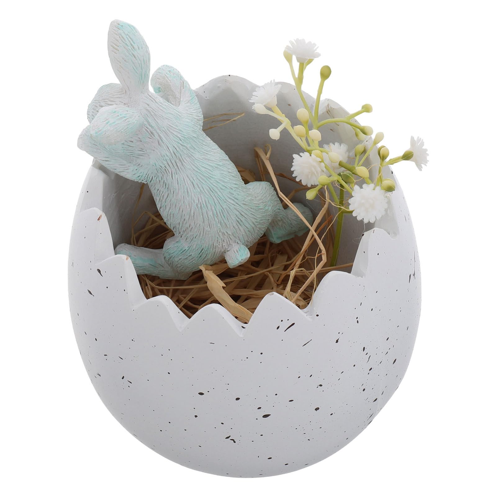 Figurine de lapin ornement de printemps et pot de fleurs de Pâques Vaguelly