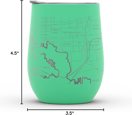 Vista 248 de Well Told Lexington Kentucky Map - Vaso de vino aislado con grabado de mapa de Kentucky, taza de acero inoxidable grabada (12 onzas, verde domingo)