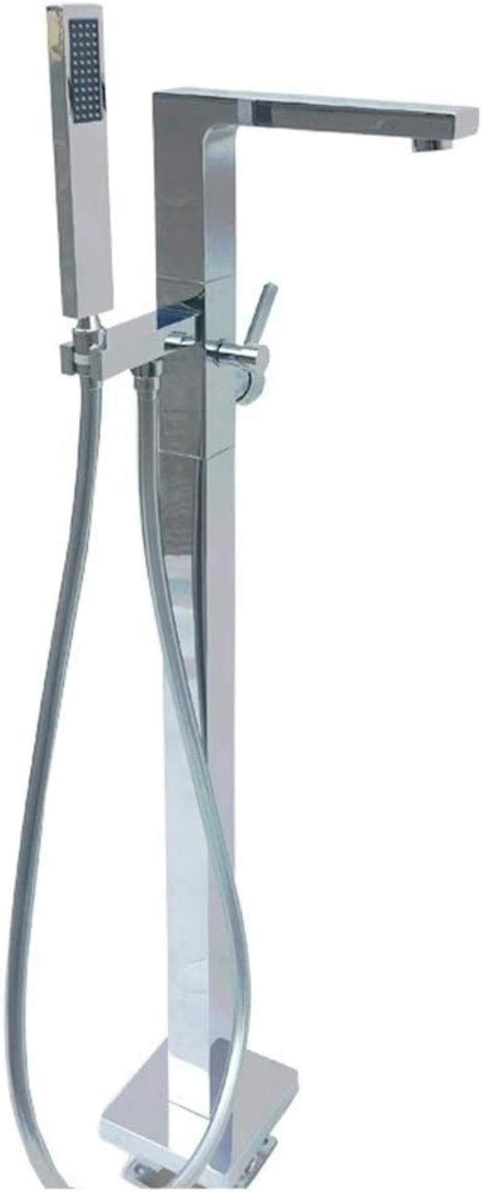 Freestanding Tub Filler Waterfall Bathtub Faucet Floor Mount Single Handle Bathroom Faucets with Hand Shower -Shower Sets