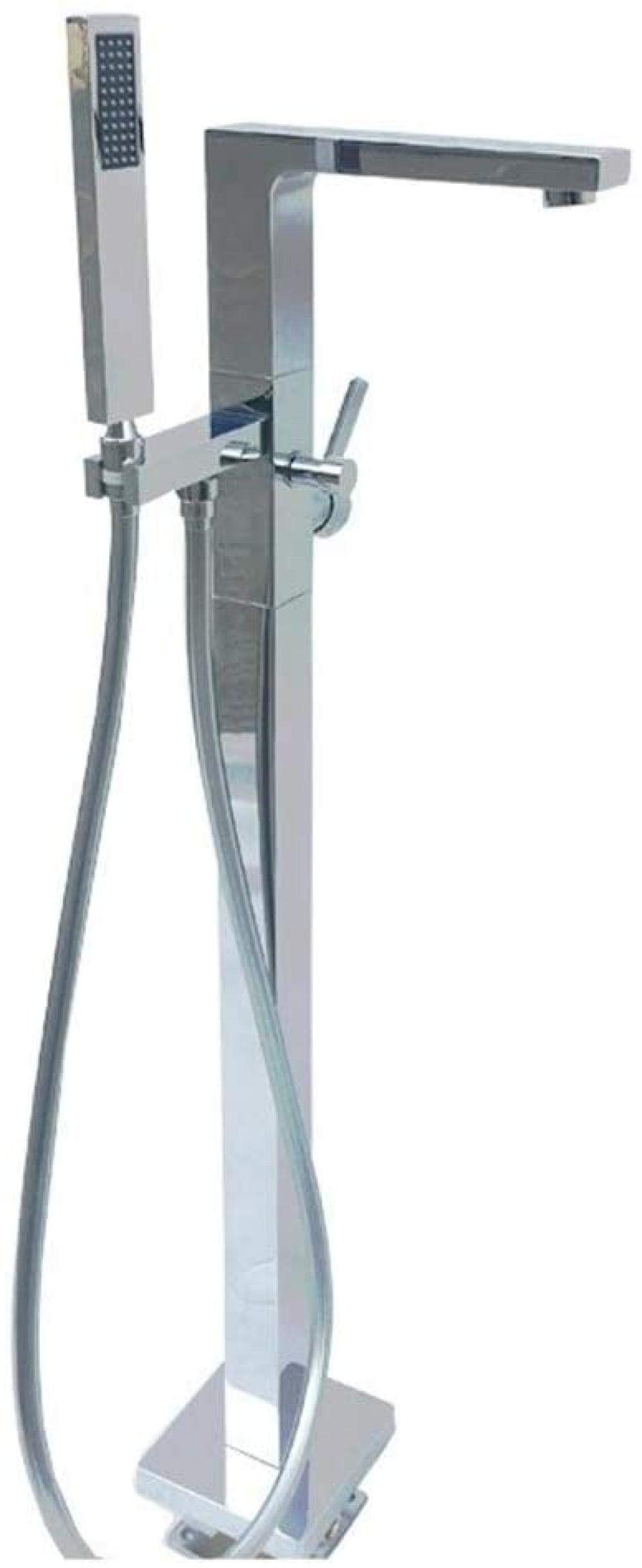 Freestanding Tub Filler Waterfall Bathtub Faucet Floor Mount Single Handle Bathroom Faucets with Hand Shower -Shower Sets