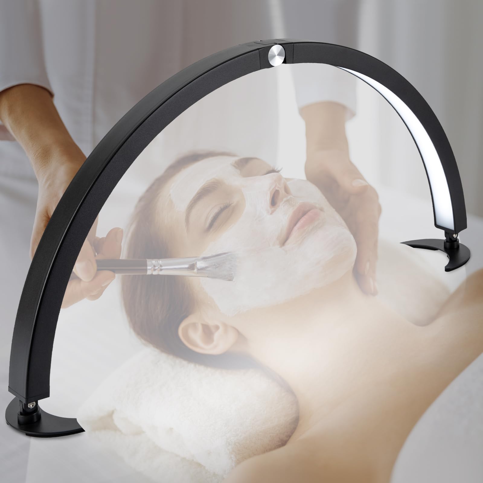 Halbmond Lampe Dimmabel Halbmondförmiges Kosmetiklampe mit Fernbedienung Nageltischlampe 3200-5600K,Für Schönheit, Nägel, Tätowierungen