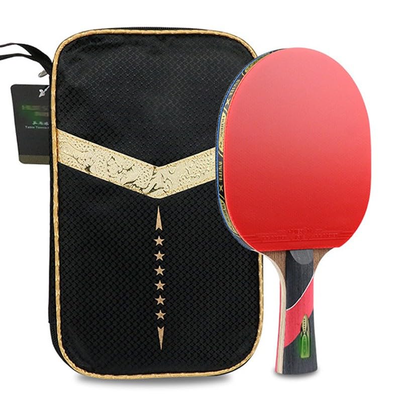 Ping-Pong-Schläger, Tischtennisschläger, Profi-Set mit Tragetasche, 5 Holz- + 2 Carbon-Blätter