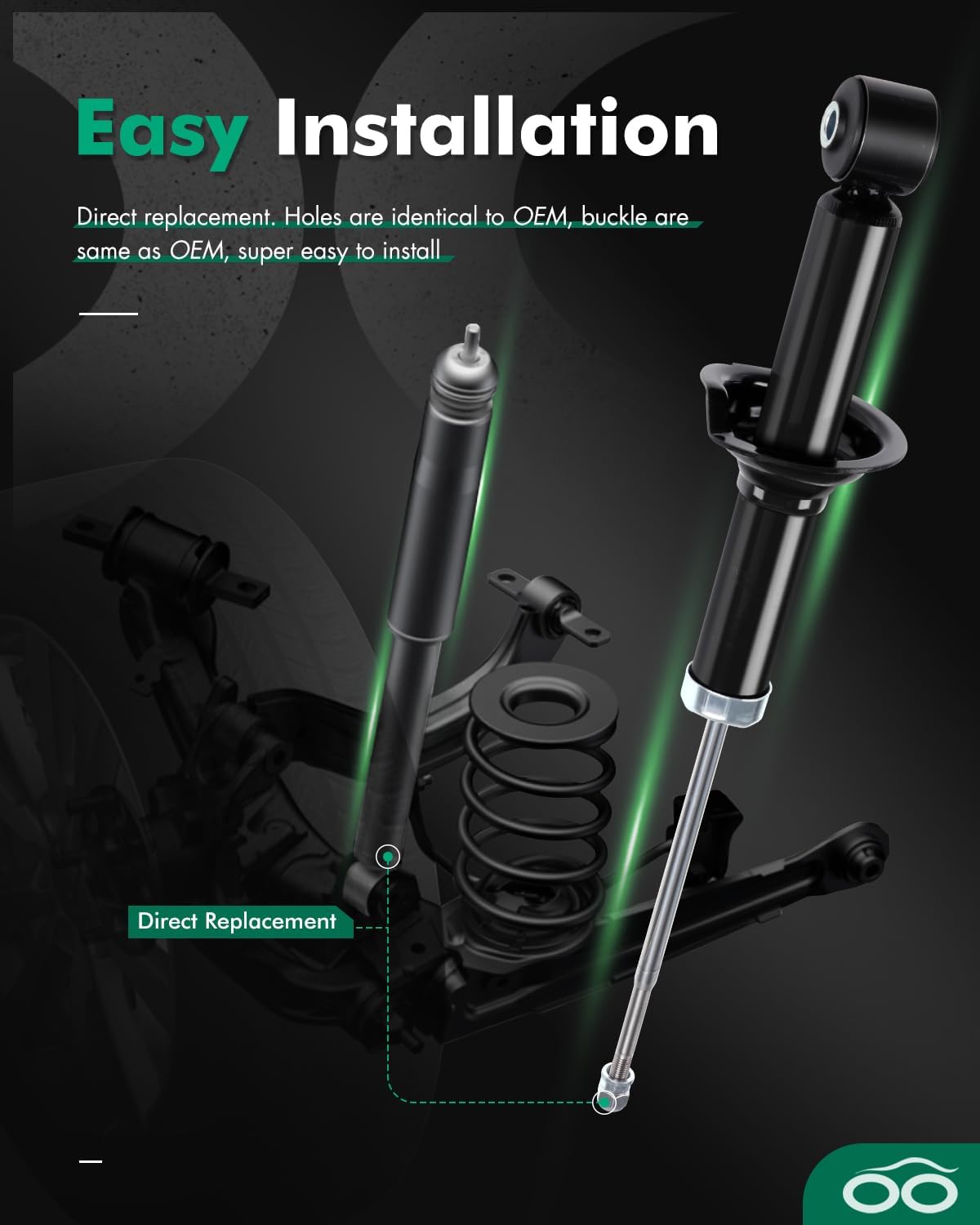 Scitoo Shocks, Front Rear Gas Struts Shock Absorbers fit 2008 2009 2010 Mitsubishi Lancer 339105 72356 339104 72355 341444 72399 Set of 4