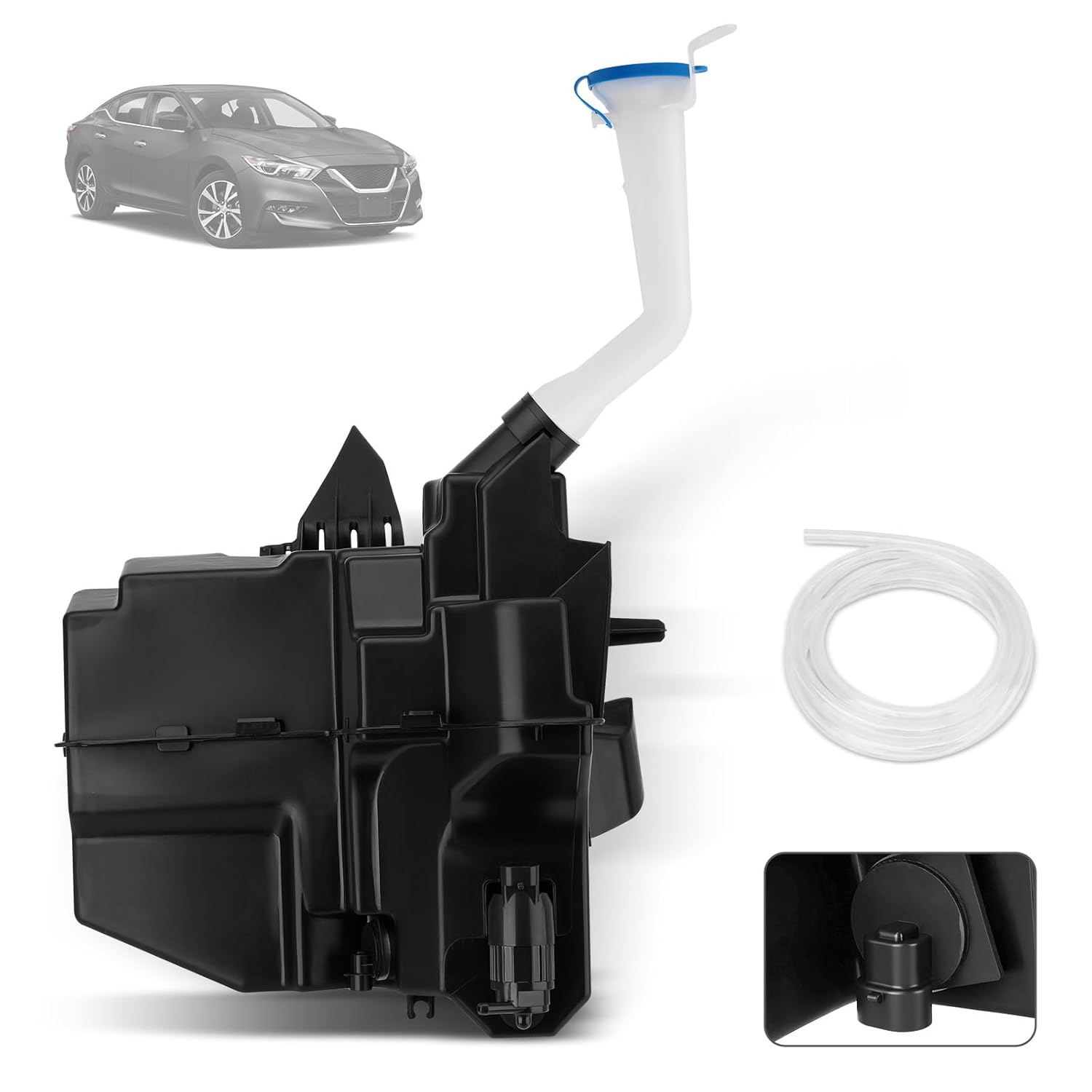 28910-9HM0A Windshield Fluid Reservoir wiht Sensor, Compatible with Nissan Maxima 2016-2018, Altima 2013-2018, Washer Tank Replaces# 28915-3TA0B