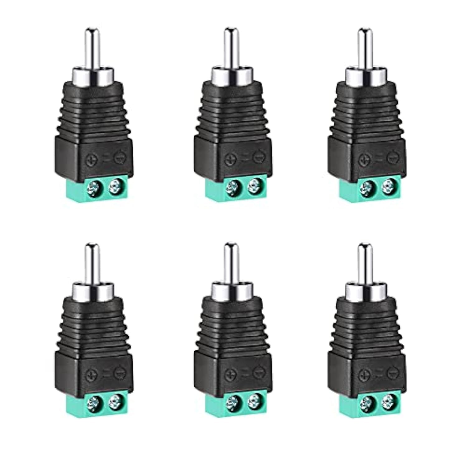 Conectores RCA Macho para Cable de Altavoz, Kit de 6 Unidades