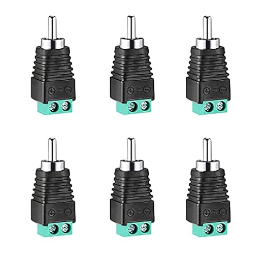 RCA Plugs for Speaker Wire,RCA to AV Screw Terminal Connector, Phono RCA Male Plug Solderless Converter Audio/Video Speaker Wire Connectors Solderless Adapter