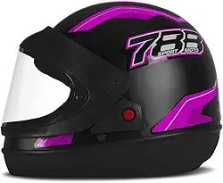 CAPACETE FECHADO PRO TORK NEW SPORT MOTO PRETO - ROSA TAM. 58