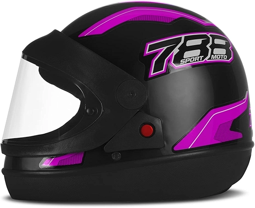 CAPACETE FECHADO PRO TORK NEW SPORT MOTO PRETO - ROSA TAM. 58