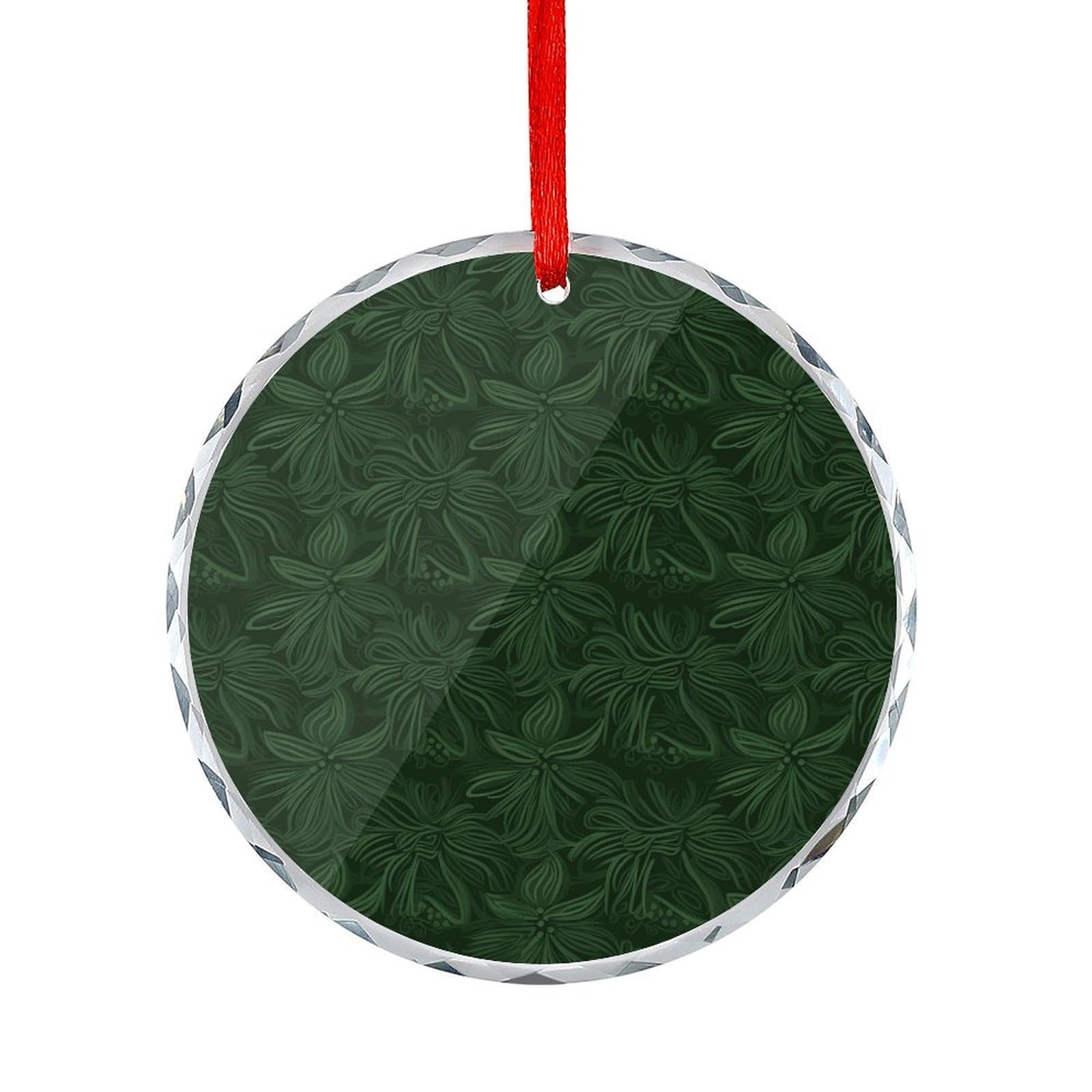 Btcowzrv Style Green Floral Pattern Round Ornament Hanging Pendant Decor