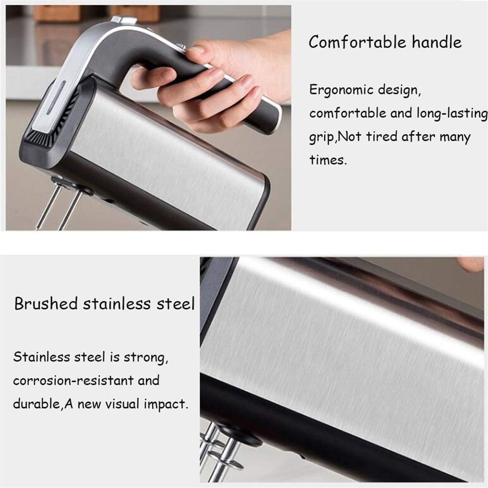 500W Electric Hand Mixer Handheld Kitchen Dough Blender with 2 Egg Beaters and Dough Hooks