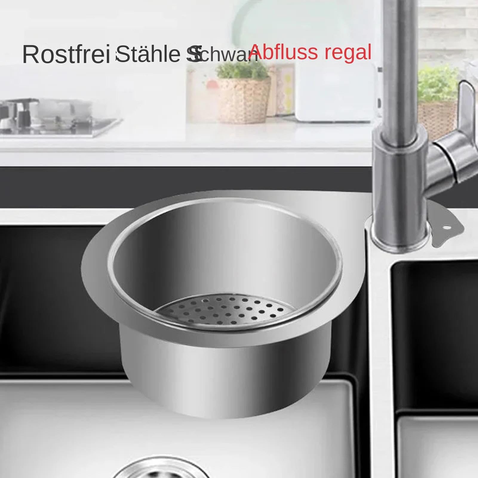 Filtro per lavandino, lavello triangolare in acciaio inox 304, multifunzione, da cucina, per lavello, cestello di filtro, scolapasta per stoviglie, frutta e verdura (argento
