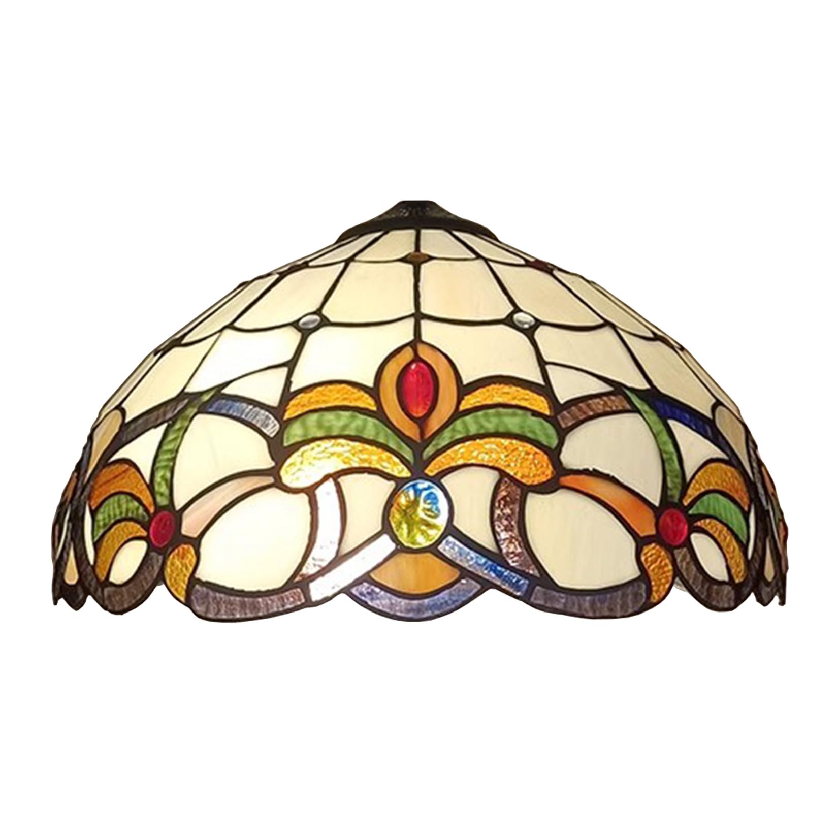 SaryEdge 16 Inch Tiffany Lamp Shade Replacement Only Baroque Style Handmade Stained Glass Lampshades Vintage Victoria Decorative Light Cover for Table Lamp Floor Lamp Pendant Light，，