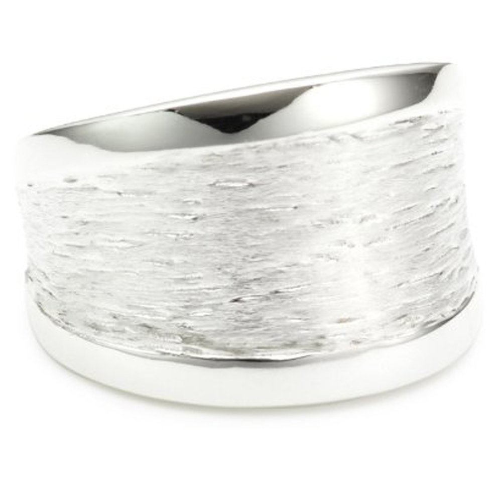 Vinani Bague - Rainure - massif - brossé - Bord lustré - Argent 925 - RMG