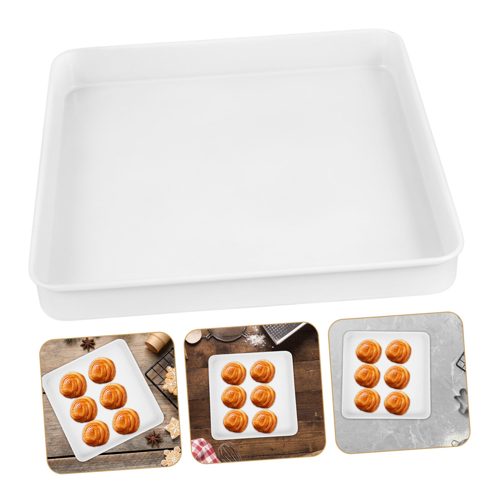 Moule à Gâteau Carré en Acier au Carbone, 1 Pc, Blanc