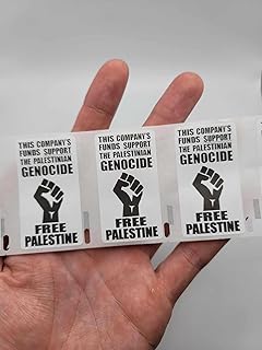 50PCS "This Company FUND'S Support The Palestinian Genocide" Free Palestine boycot Boycott Stickers Bulk lot Decals Labels …