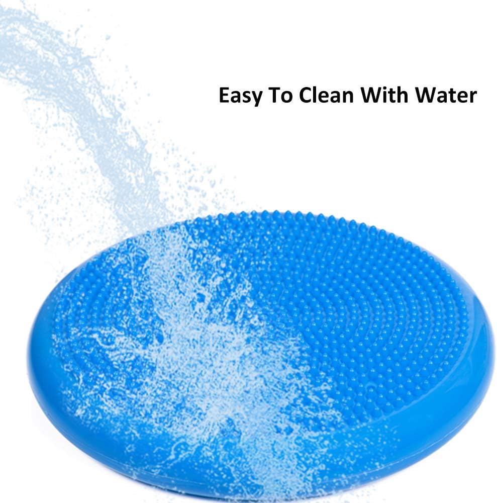 PROMIC Stability Wobble Cushion with Hand Pump, Durable Kids Wiggle Seat for Classroom, Inflated Exercise Balance Board Stability Disc Office Foot Rest Massage Pad