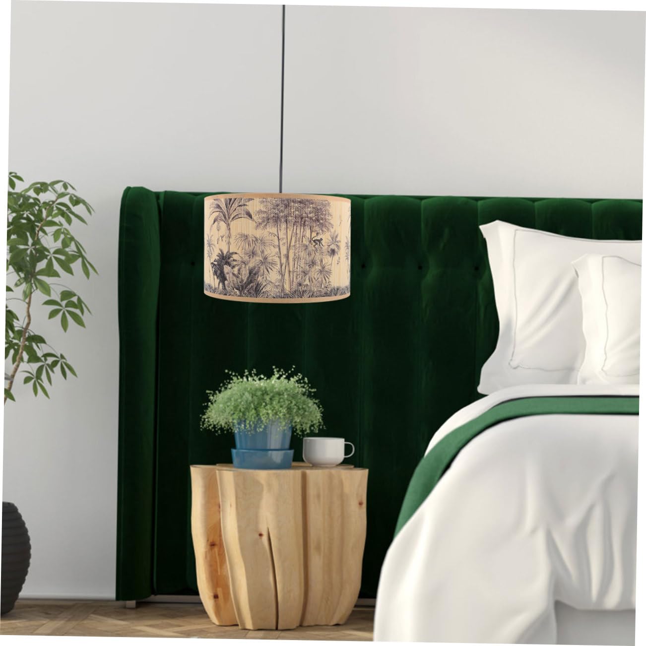 Pantalla de Lámpara de Bambú Estilo Retro para Habitación