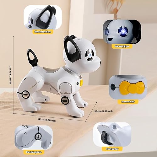 Vista 2 de Robot de control remoto para niños, robot interactivo que actúa como un perro real, robot de mascota sígueme, juguete inteligente de robótica