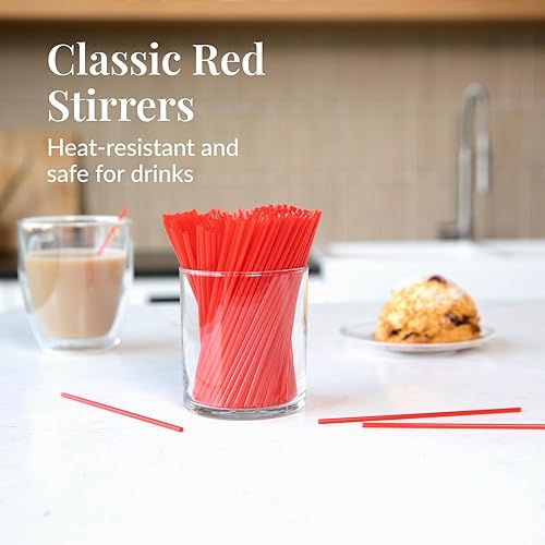 Vista 10 de Prestee Agitadores de café de plástico, 2000 unidades, 5 pulgadas, pajitas de plástico, bebidas y palitos de café, palitos de cóctel Swizzle, Negro