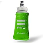 FITLY Soft Flask - 5 oz (150 ml) - Shrink As You Drink Pocket Soft Water Bottle for Hydration Pack/Running Vest - Folding Water Bottle for Running, Hiking, Cycling - Ski Water Bottles - Green