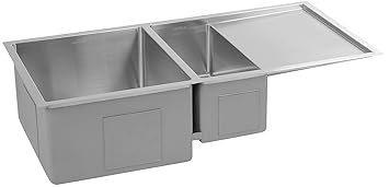 HAFELE Stainless Steel One & Half Bowl with Drain Board Sink (Silver, Satin Finish, 1-Piece)
