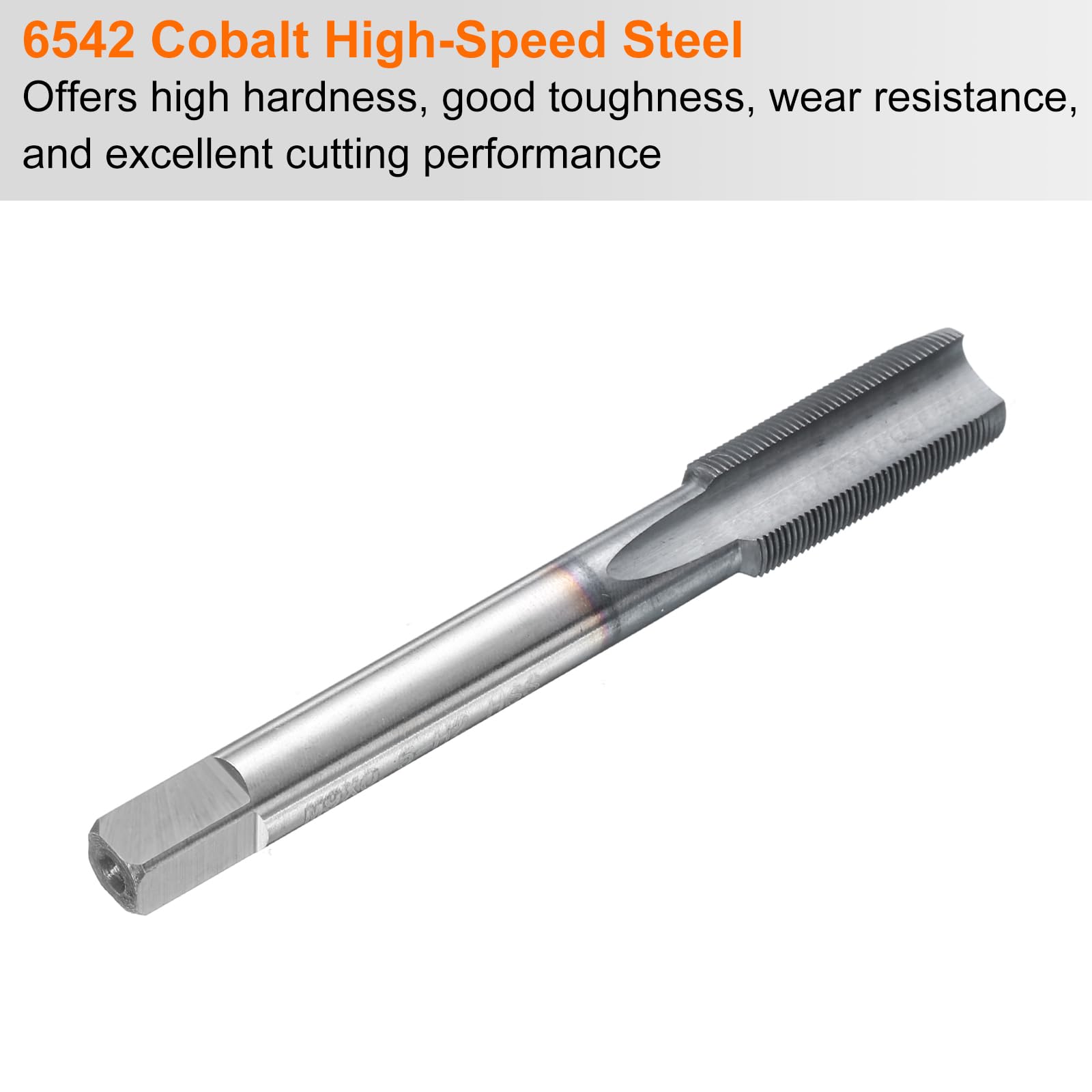 HARFINGTON M17x1.25 Metric Thread Tap – 6542 Cobalt HSS TiCN Coated Plug Tap, Right Hand Straight Flutes For Hand Tapping