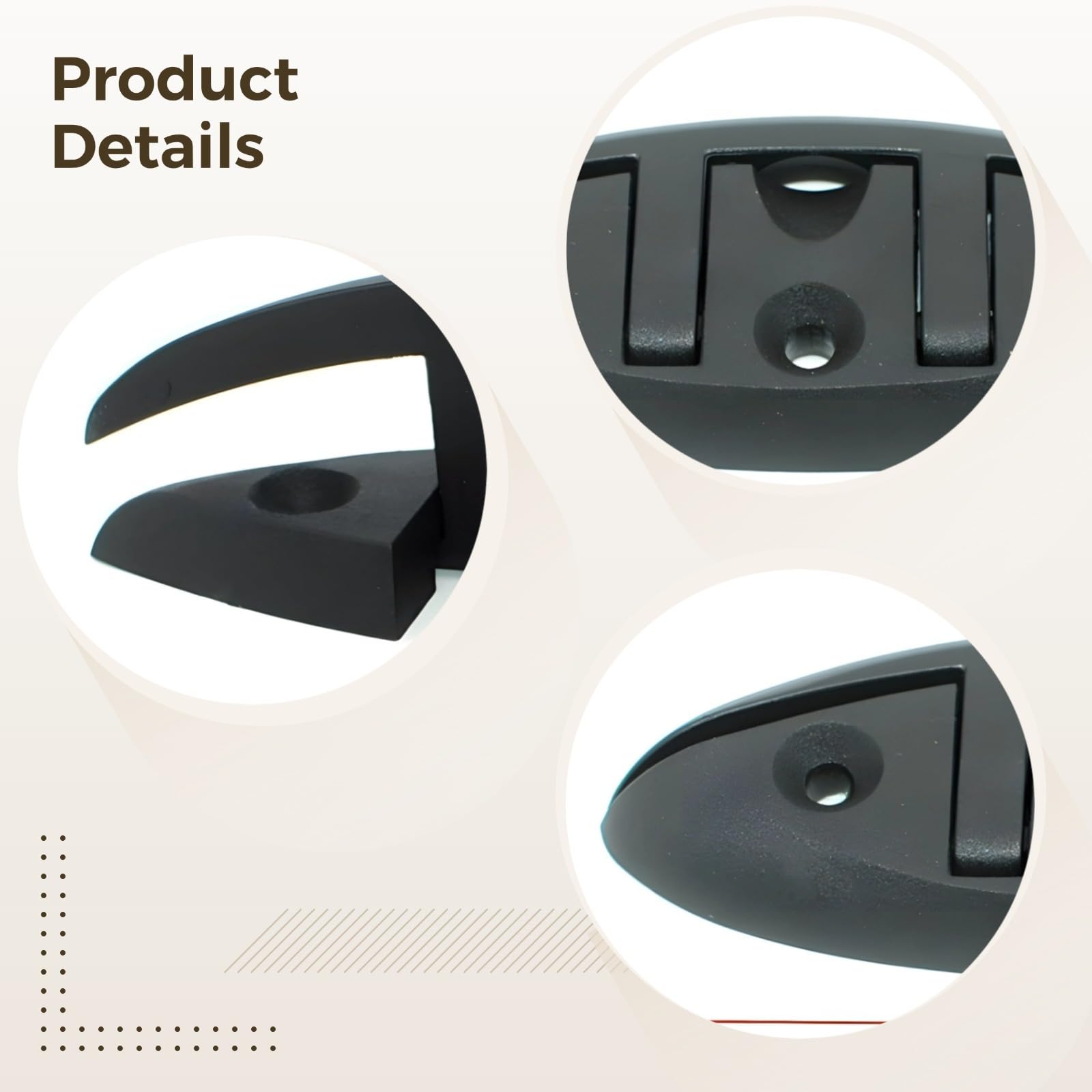 Folding Boat Cleats, Set of 4, 5-Inch Nylon Dock Cleats, Black Flip-Up Cleats with Screws, Easy to Install, Space-Saving Design