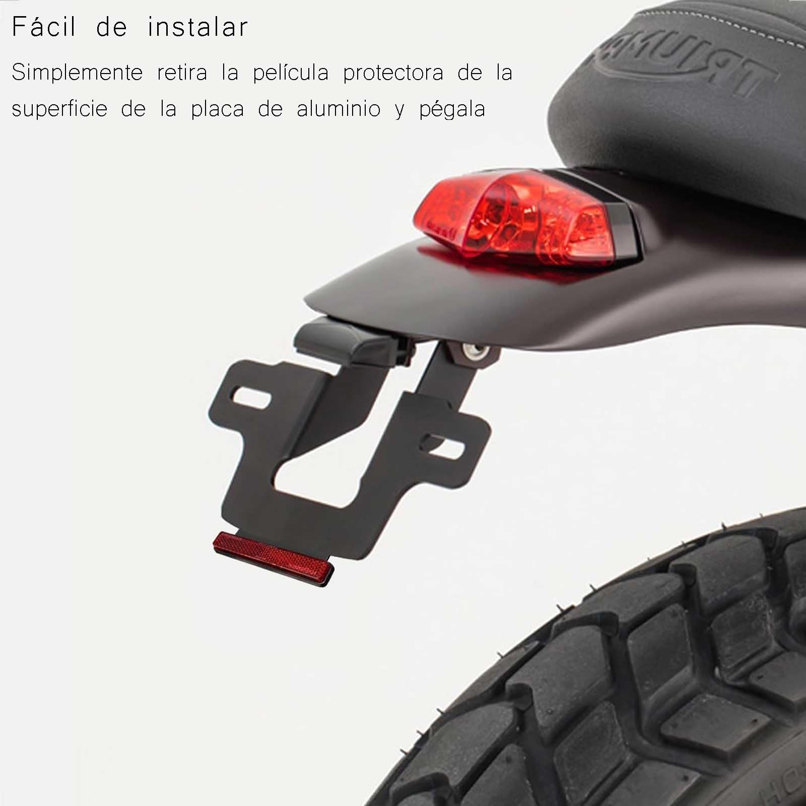 evermotor Catadioptrico Reflector trasero para motocicleta, Homologado E4, 2 piezas reflectoras de ojo de gato en la parte trasera con placa de aluminio autoadhesiva
