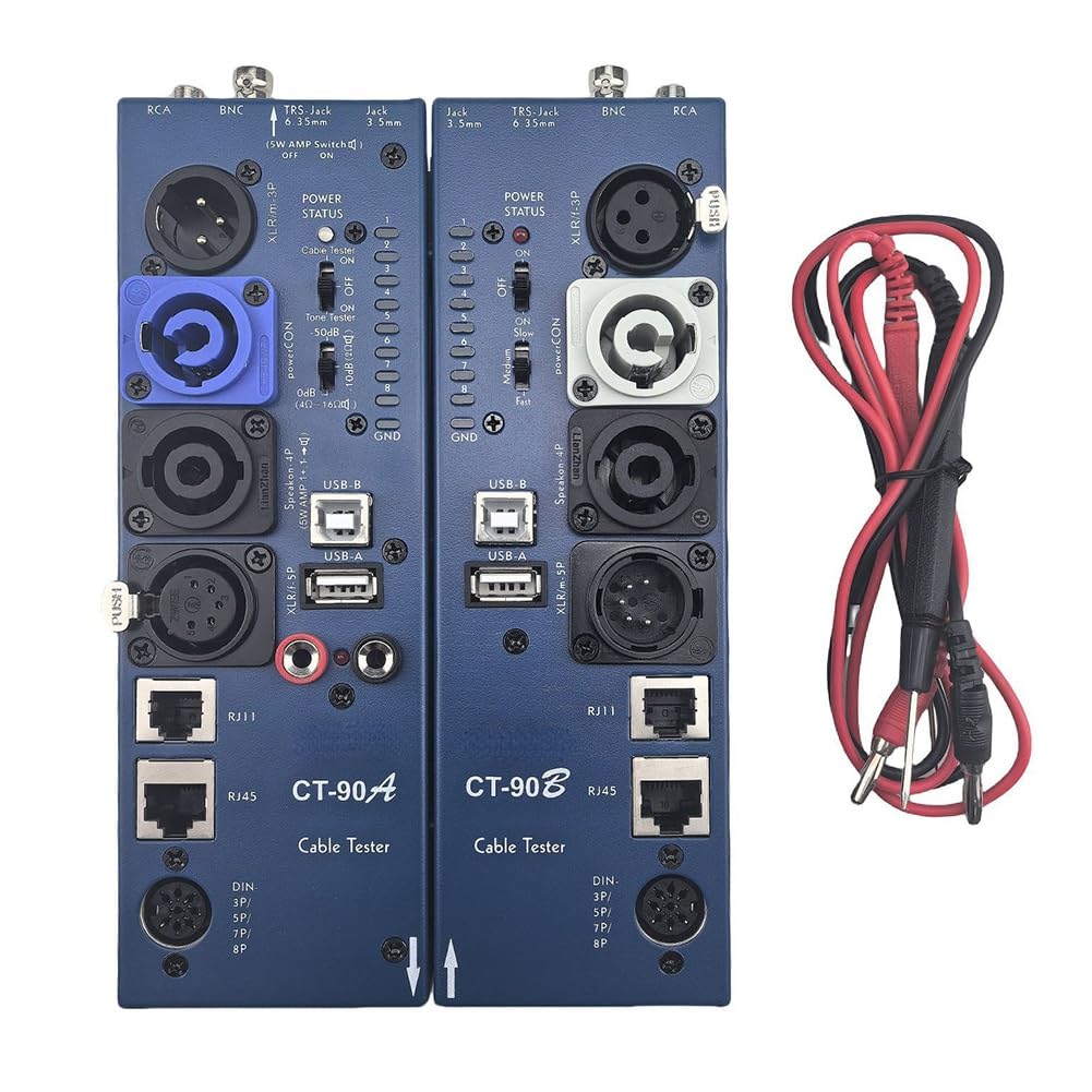 CT-90AB Tester di Cavi Audio Multi-Funzione Staccabile 16 In 1 Strumento di Test Cavi con Display Digitale XLR Automazione