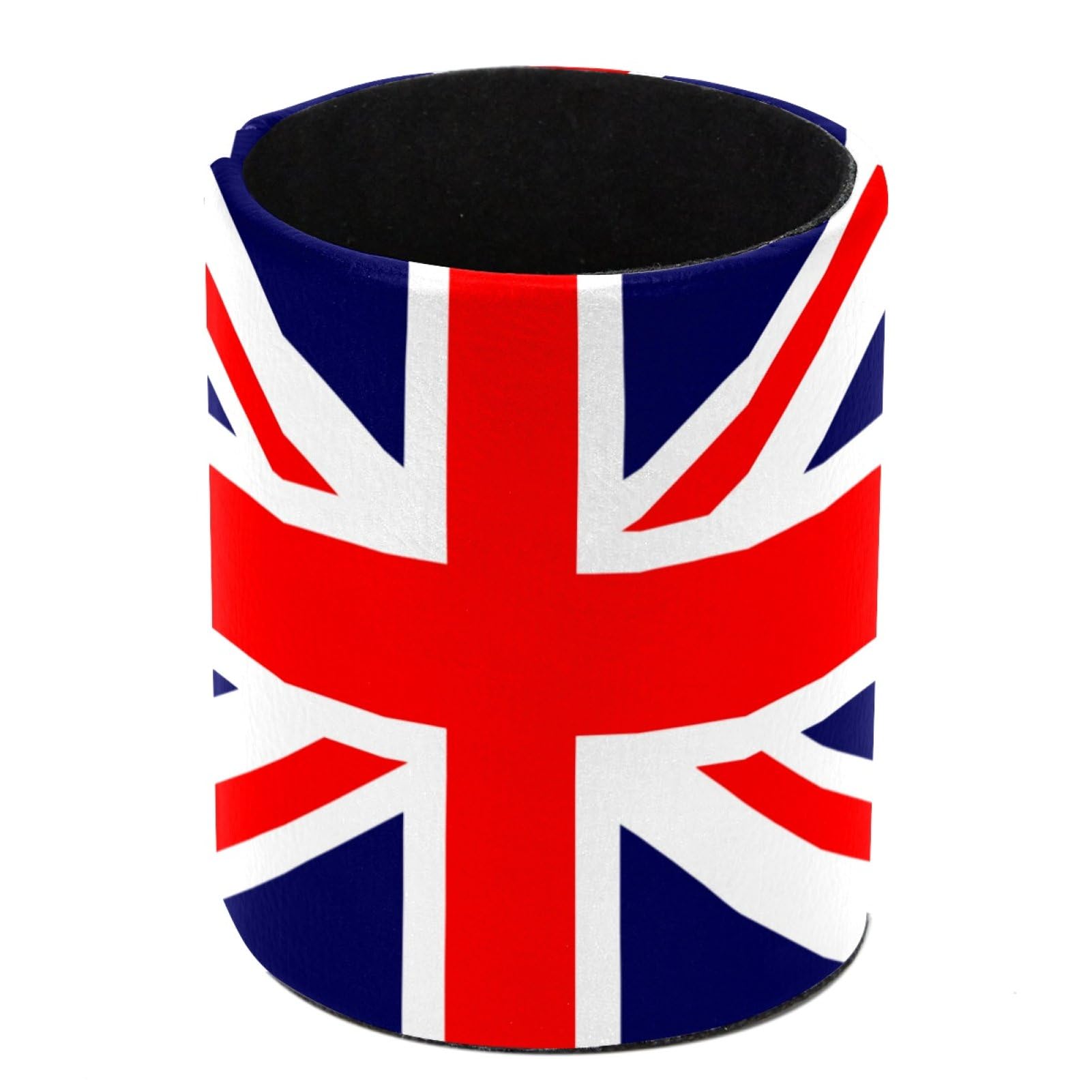 Luoweisi United Kingdom Flag Pen Holder for Desk, Leather Pen Pot, Desk Pencil Holder Round Makeup Organiser Home Office School Suppliers