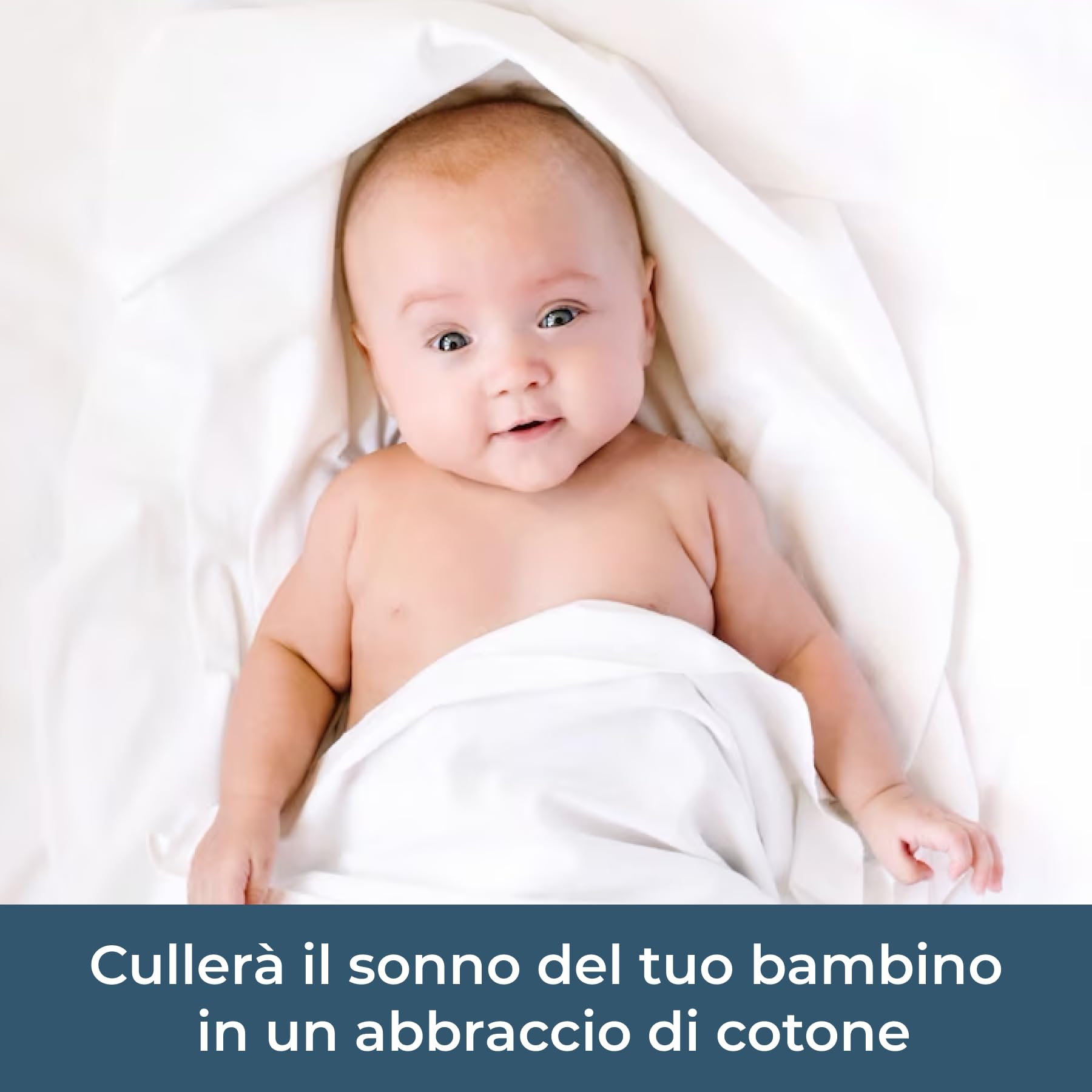 Lisola Set Lenzuola Culla Neonato, Puro Cotone, con Federa, Tinta Unita, Made in Italy, Lavabile in Lavatrice, 8 Colori Diversi, Regalo per Neonato, Maschio e Femmina (Culla, Bianco)