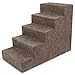 USA Made Pet Steps/Stairs with CertiPUR-US Certified Foam for Dogs & Cats by Best Pet Supplies - Brown Linen, 5-Step (H: 22.5