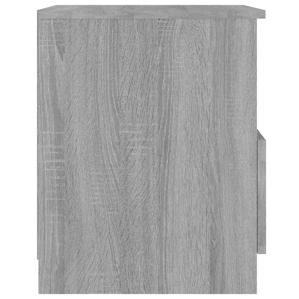 Comodini 2 Pezzi Sonoma Grigio 40x40x50cm Legno Ingegneria | Con cassetto e vano, portaoggetti multiuso, fissaggio a parete incluso, manuale di montaggio