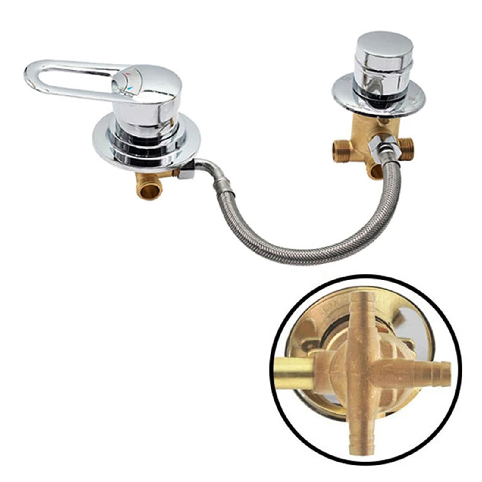 Valvola deviatrice per doccia divisa a 3 vie in ottone massiccio per rubinetto del bagno Miscelatore per acqua calda e fredda per cabina doccia/filettatura bagno turco/intubazione vasca da bagno