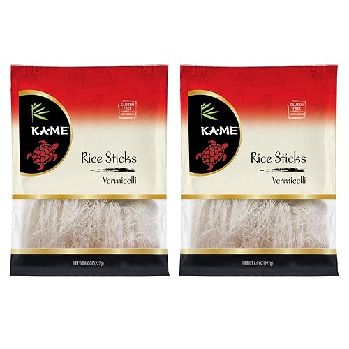 KA-ME Fideos, palitos de arroz (fideos), sin gluten, bolsa de 8 onzas (paquete de 2)