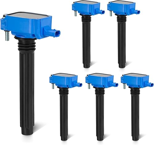 Juego de 6 bobinas de encendido azul de 3.6 L compatibles con Chrysler 200 300 Town & Country, Dodge Avenger Challenger Charger Durango Grand