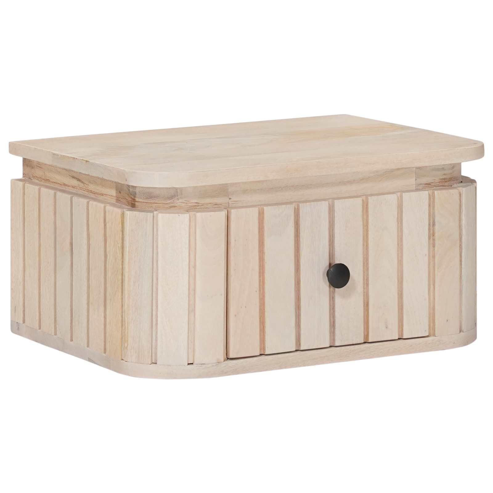 Table de chevet artisanale en bois blanc pour une chambre élégante