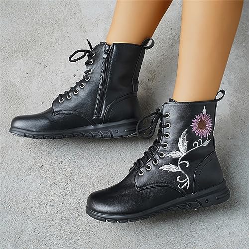 Bottes mi-mollet confortables pour pieds plats avec talon arrière ample