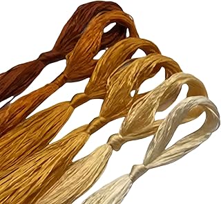 6 hilos degradados de color amarillo oscuro de 20 m para bordar de seda, para coser, tejer, punto de cruz