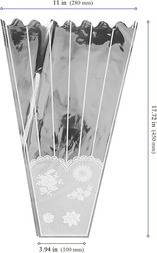 Miniatura 2 de KEILEOHO 300 fundas para ramo de flores, bolsas de plástico para envolver flores, fundas transparentes para ramo de flores con tiras, bolsas de