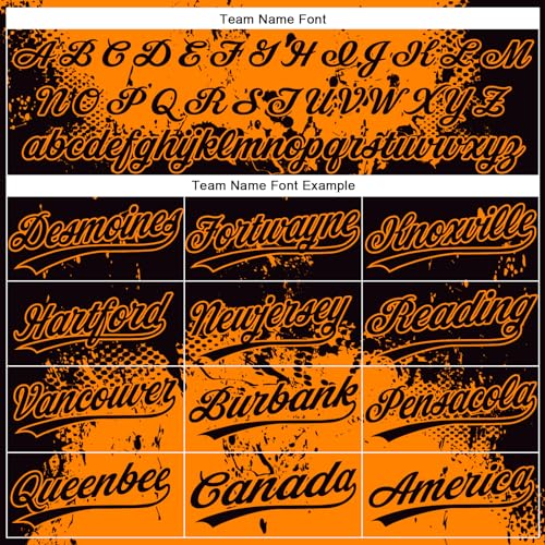 Camisetas personalizadas de softbol negras y naranjas con nombre y logo bordados para adultos y adolescentes miniatura 5