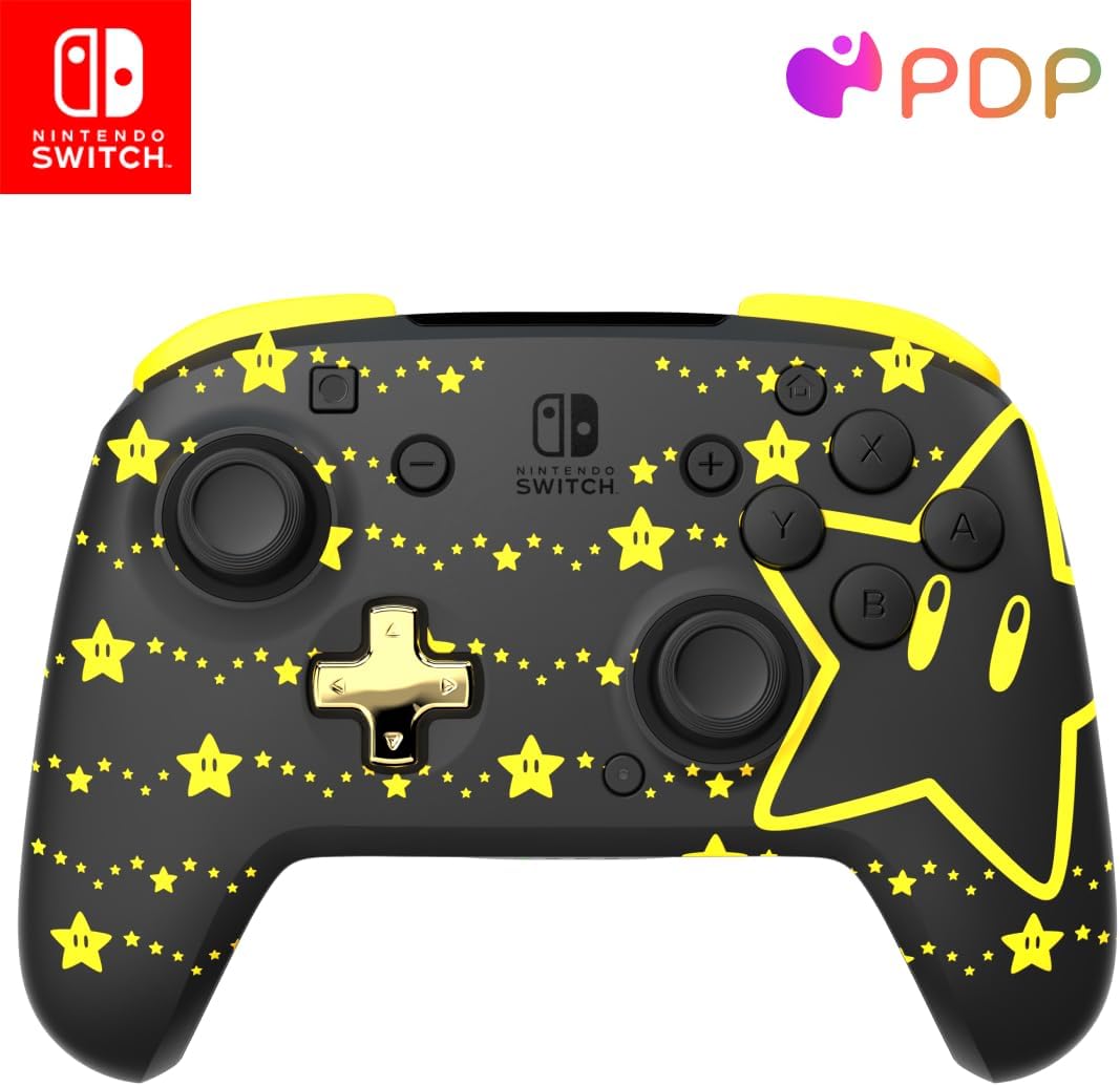 Mando inalámbrico PDP Nintendo Switch con diseño luminoso Mario Stars por 34,99€ ¡¡20% de descuento!!