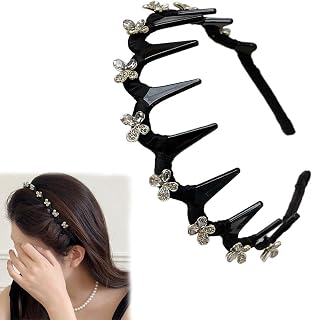 2025 New U Shape Fashion Tooth Hair Comb Headband, 1/2/3/4 PCS High Cranium Artificial Pearl Hairband, Wedding Party Elegant Reversible Headband with Teeth (1PCS)