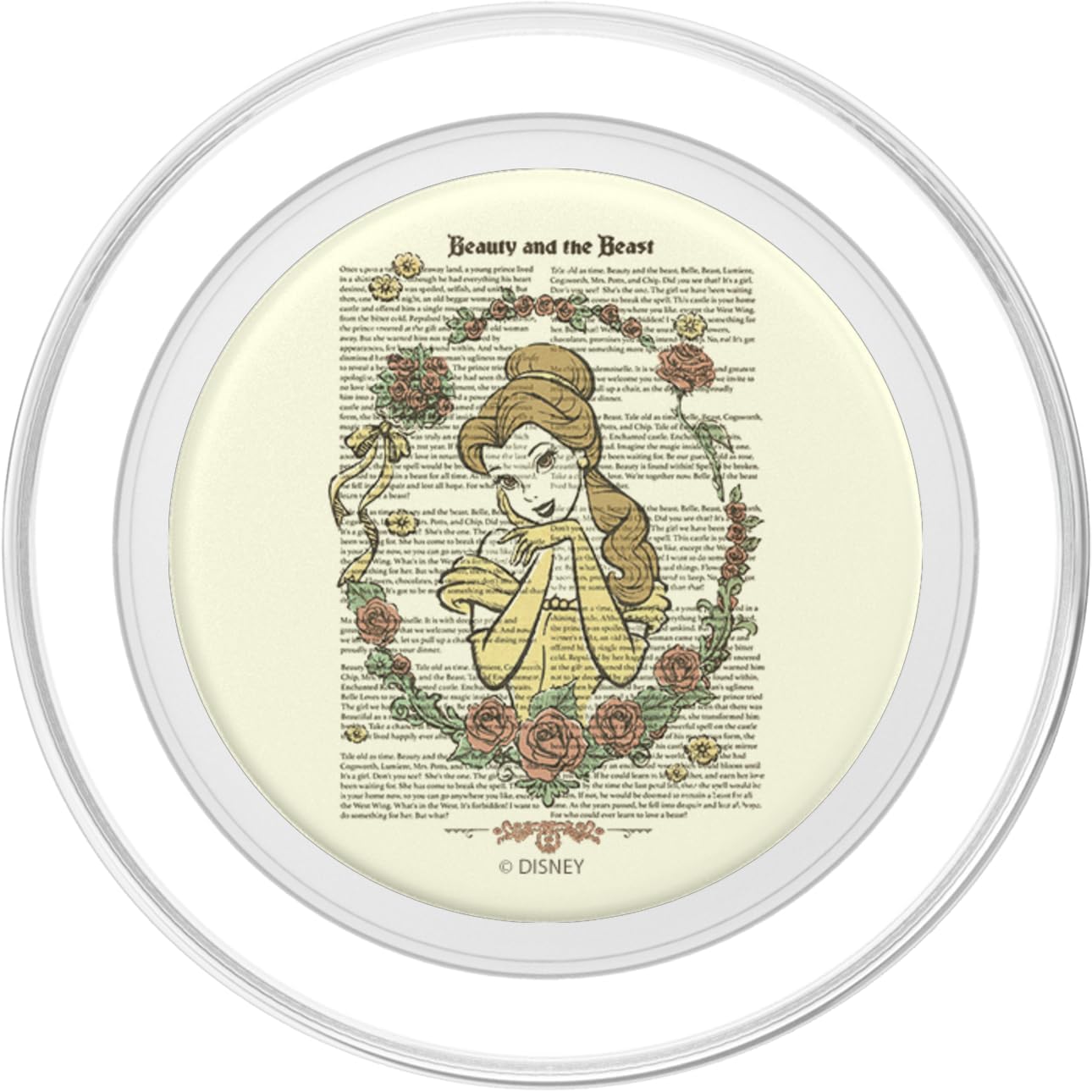 Disney Beauty And The Beast Belle Book Page Over Lay PopSockets PopGrip for MagSafe